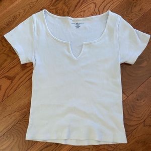 WHITE RIBBED BRANDY MELVILLE TOP